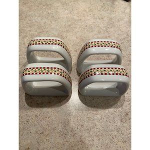 4 Sakura Debbie Mumm Napkin Rings Snowman Winter Christmas